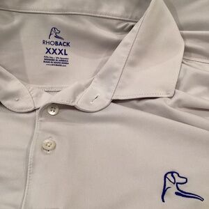 Rhoback Polo Shirt Mens 3XL Performance Stretch Golf Light Gray XXXL